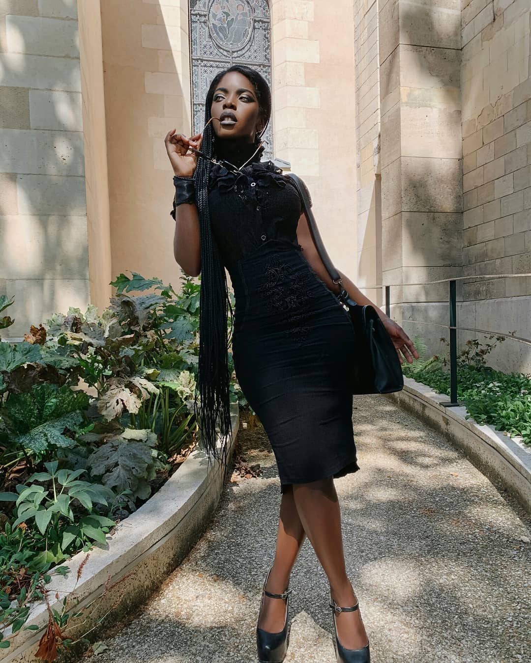 Short Black Velvet Dress with Lace Trim and Choker Short Black Velvet Dress with Lace Trim and Choker — Vampire Aesthetic Outfits