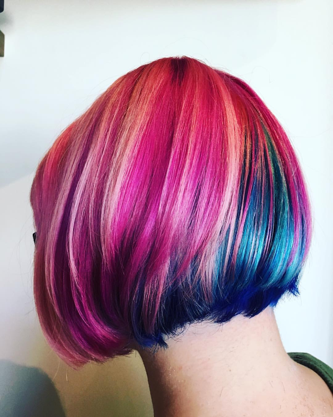 Vibrant Rainbow On A Clean Bob Vibrant Rainbow On A Clean Bob — Rainbow Hair