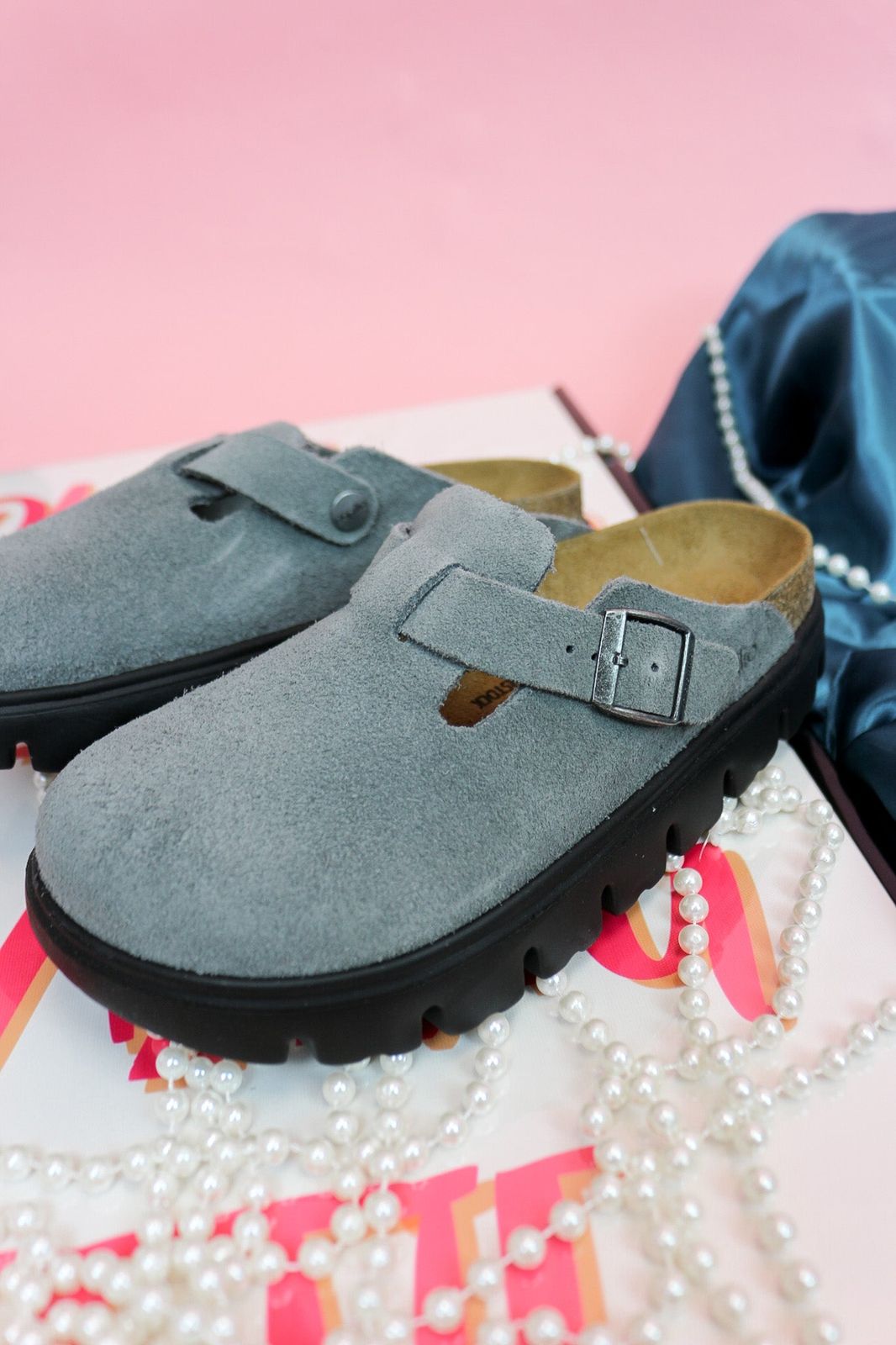 Grey Birkenstock Bostons with Chunky Black Sole Grey Birkenstock Bostons with Chunky Black Sole — Birkenstock Boston Outfits