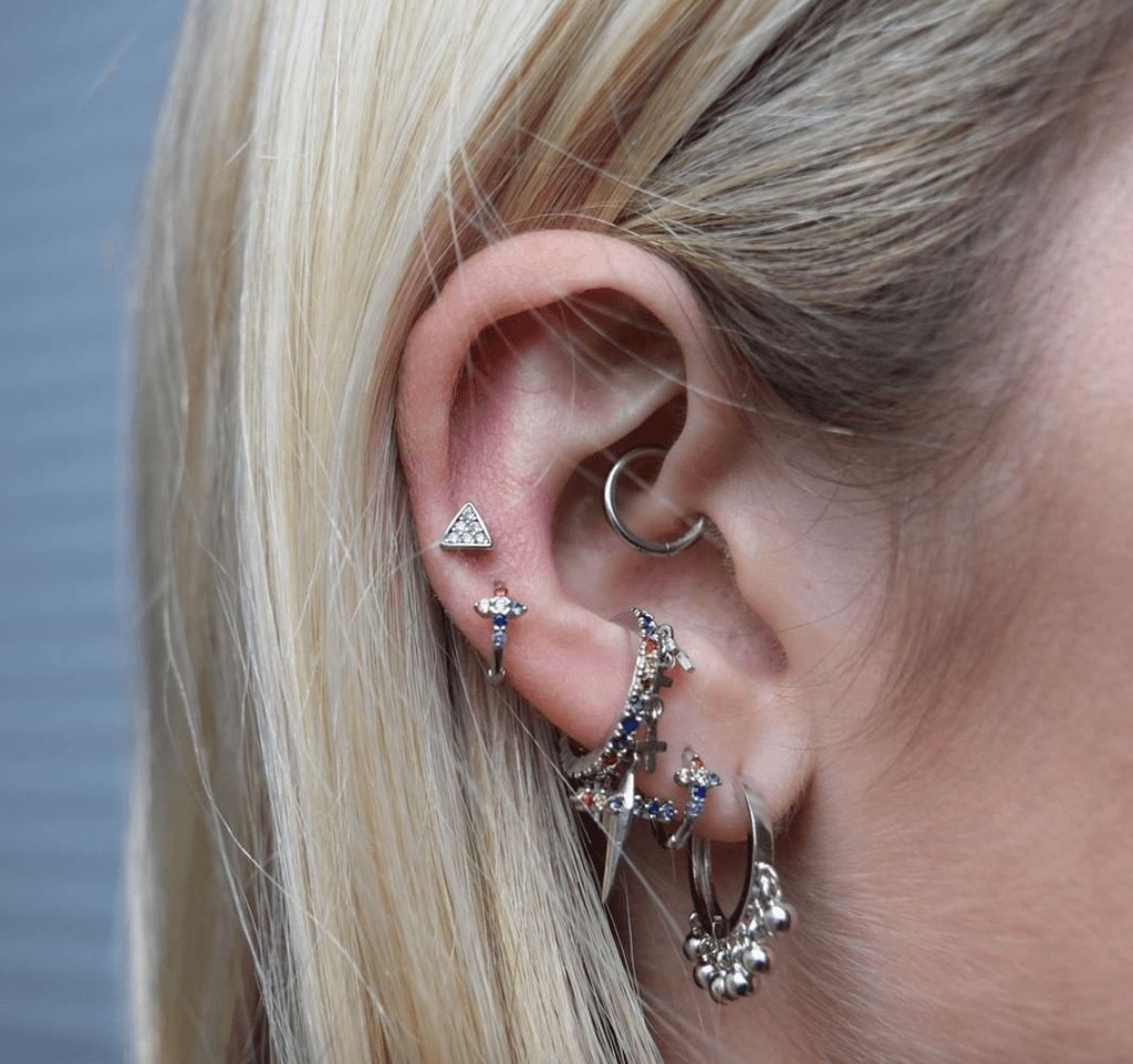 Statement Silver Dangle Earrings with Cross Charms Statement Silver Dangle Earrings with Cross Charms — Ear Piercing Ideas