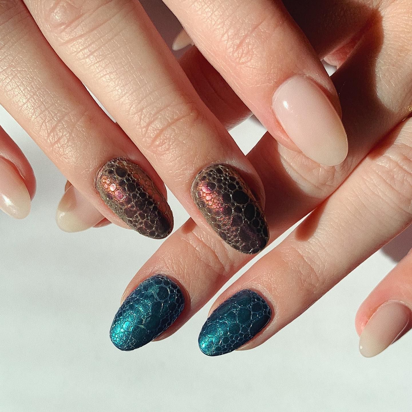 Metallic Textured Visual Idea Metallic Textured Visual Idea — Snake Print Nails