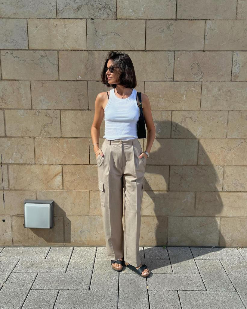 Cargo Chic: Wide-Leg Pants and Ribbed Tank — Arizona Outfits