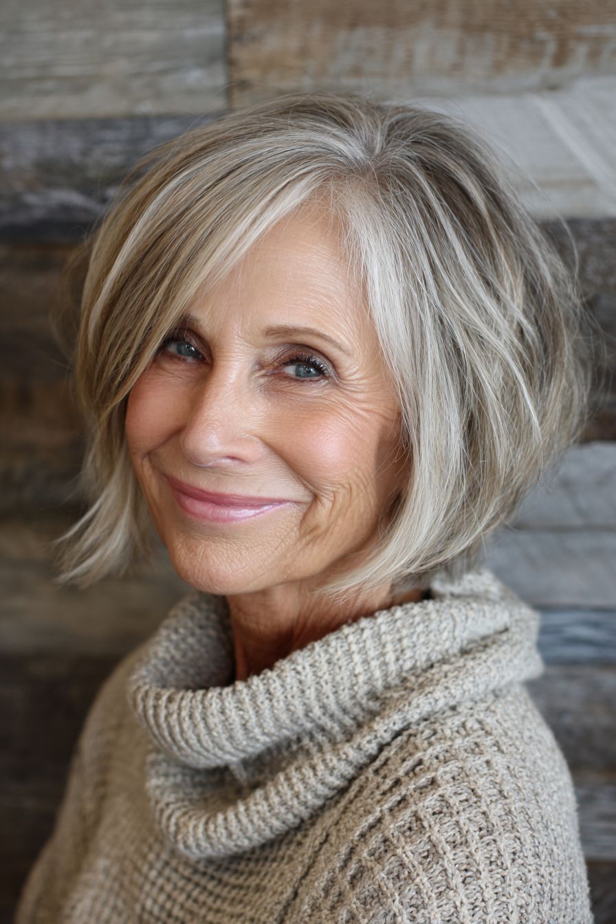Ash Blonde Bob With Voluminous Style Ash Blonde Bob With Voluminous Style — Bob for Women Over 60