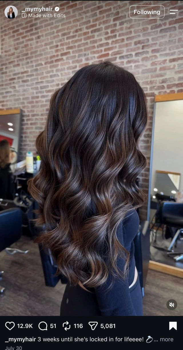 Middle Visual Idea — Highlights on Dark Hair