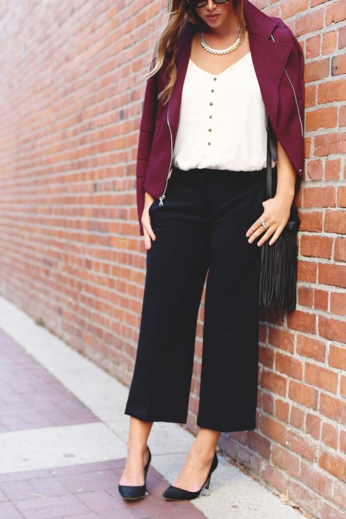Smart Casual Cream Trousers with Burgundy Jacket — Vancouver Outfits