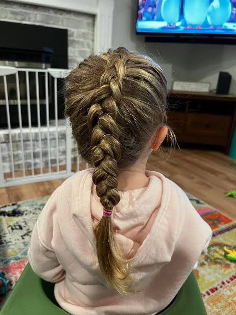 Mid-Back Single French Braid Mid-Back Single French Braid — Little Girl Braids
