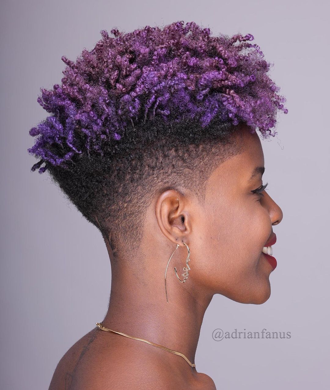 Vibrant Purple Tapered Afro Vibrant Purple Tapered Afro — 4B Hairstyles
