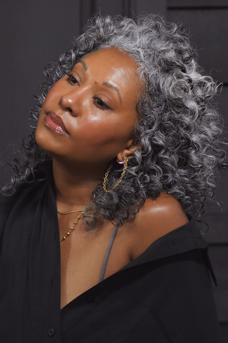 Chin Length Layered Bob Chin Length Layered Bob — Gray Curly Hair