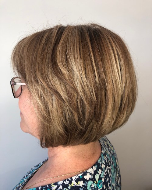 Voluminous Light Brown Bob — Short Haircuts with Glasses