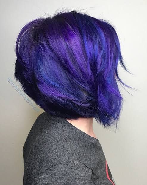 Fine Chin Bob Blue Purple Pink Fine Chin Bob Blue Purple Pink — Galaxy Hair