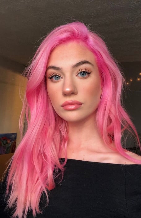 Collarbone Waves With Hot Pink — Hot Pink Hair