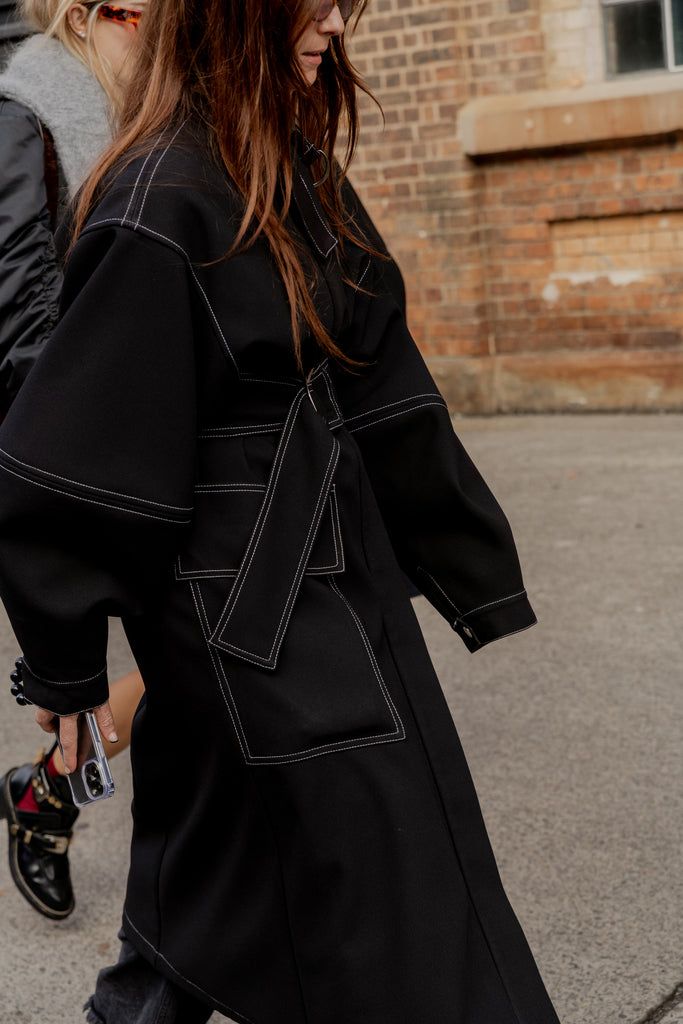 Statement Outerwear: The Oversized Coat with Contrast Stitching Statement Outerwear: The Oversized Coat with Contrast Stitching — Australia Outfits