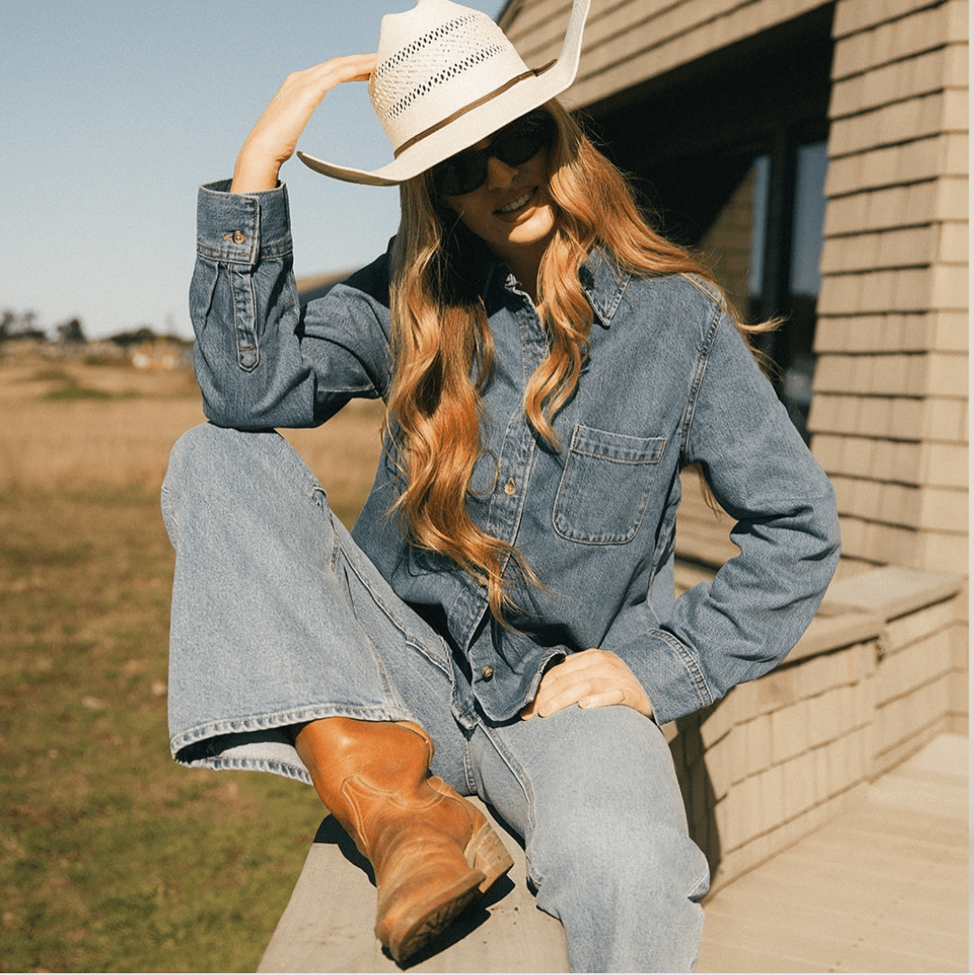 Effortless Denim-on-Denim with Cowboy Boots — Cowgirl Outfits