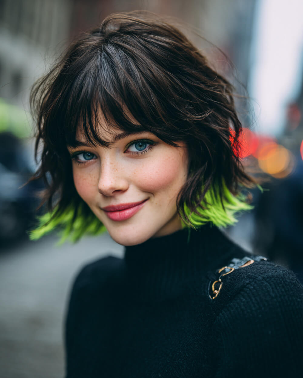 Bob With Neon Green Tips Bob With Neon Green Tips — Neon Green Hair
