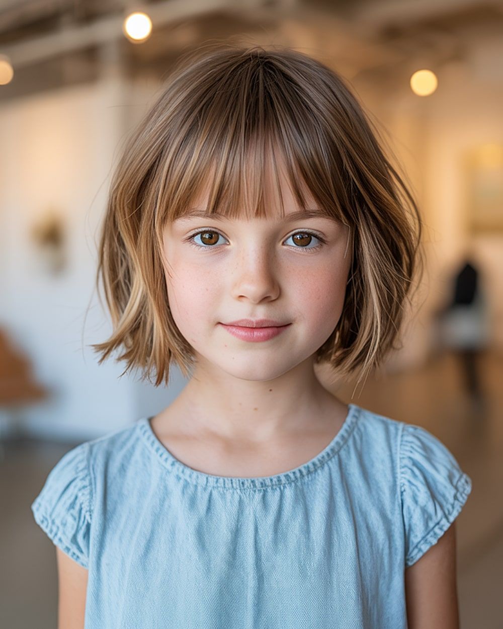 Textured Collarbone Bob With Wispy Fringe — Kids Haircuts