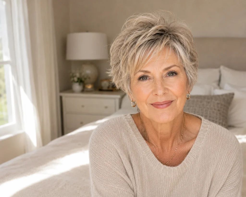 Soft Silver Pixie With Wispy Bangs Soft Silver Pixie With Wispy Bangs — Pixie Cut for Women Over 60