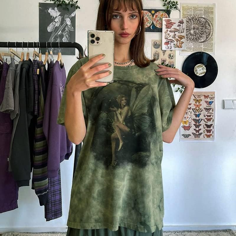 Fairy Graphic Tie-Dye Tee for a Vintage Grunge Statement Fairy Graphic Tie-Dye Tee for a Vintage Grunge Statement — Fairy Grunge Outfits