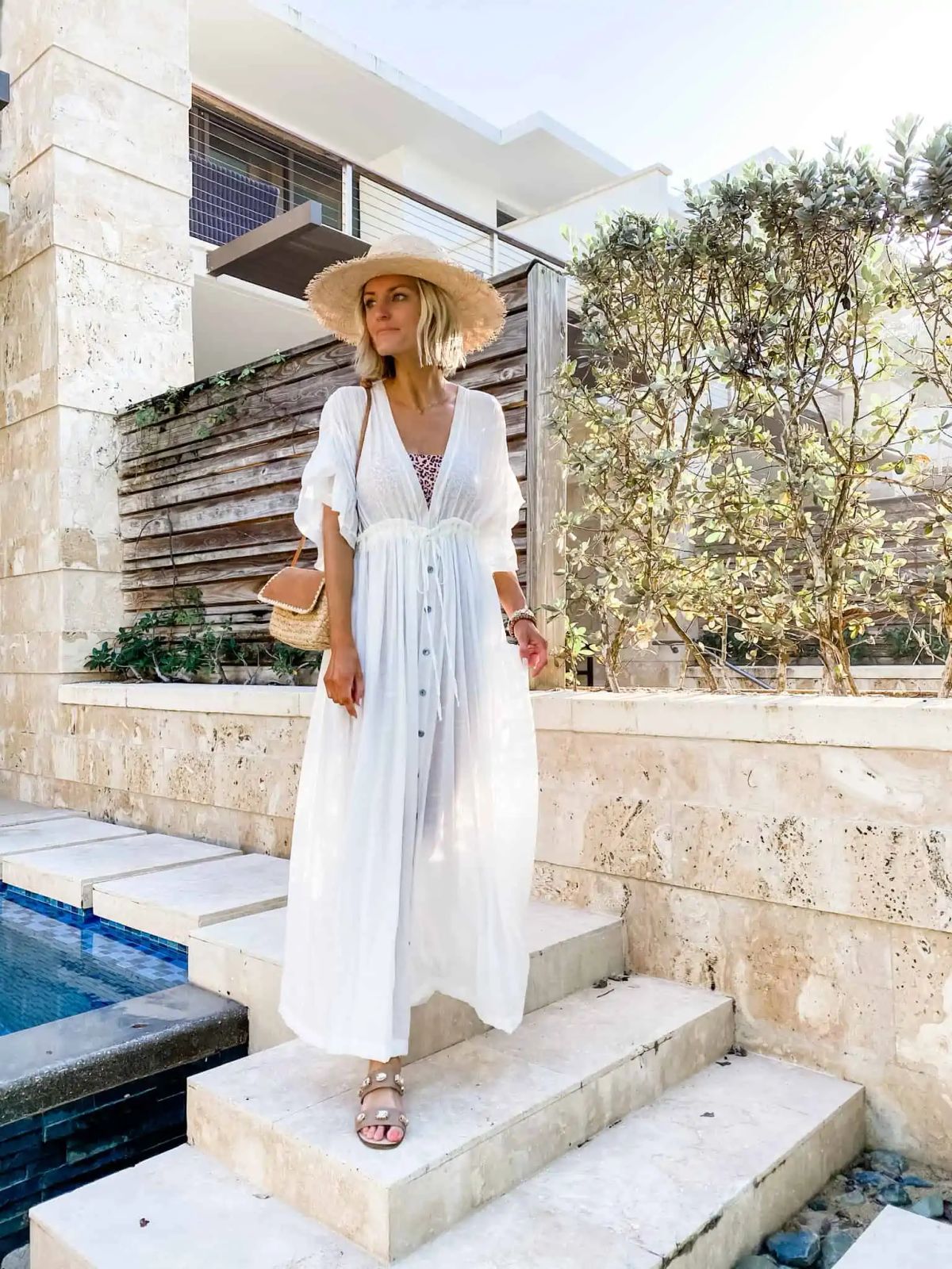 White Gauze Maxi Dress for Beach Resort White Gauze Maxi Dress for Beach Resort — Puerto Rico Outfits
