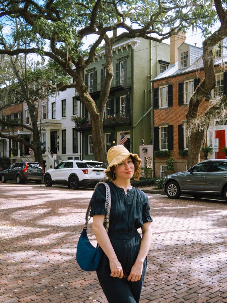 Dark Blue Relaxed Jumpsuit with Straw Hat Dark Blue Relaxed Jumpsuit with Straw Hat — Savannah Outfits