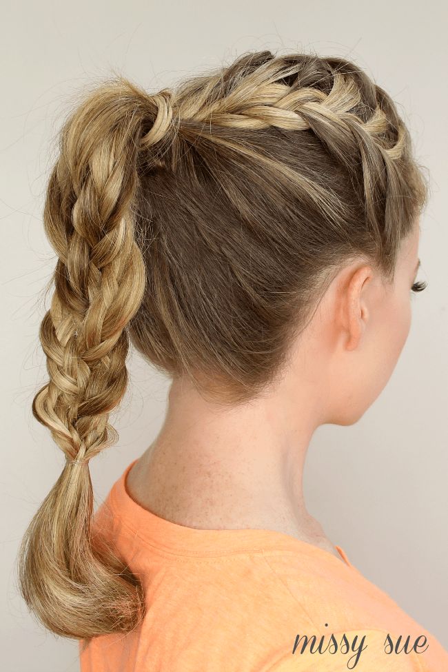 French Braid Detail Ponytail — Braided High Ponytail