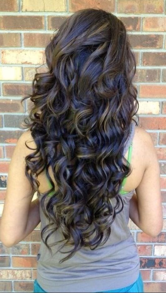 Cascading Curls With Caramel Highlights Cascading Curls With Caramel Highlights — Homecoming Hairstyles