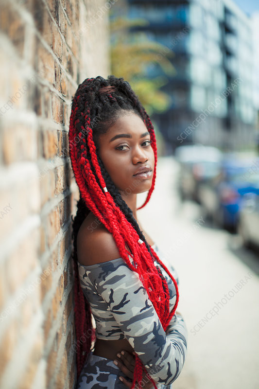 Vibrant Red Thick Braids Side View — Red Braids