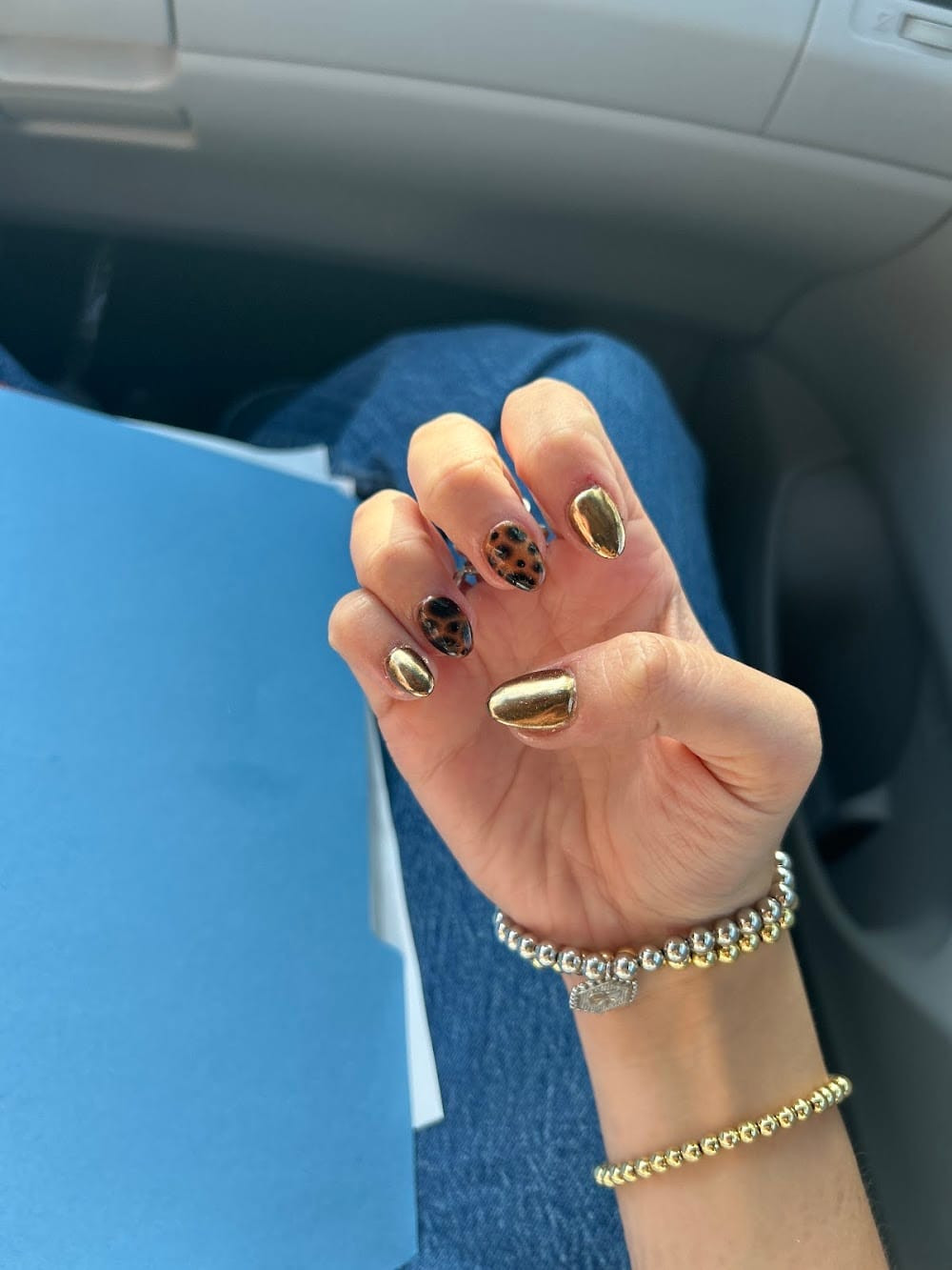 Metallic Gold Leopard Print Oval Metallic Gold Leopard Print Oval — Nashville Nails