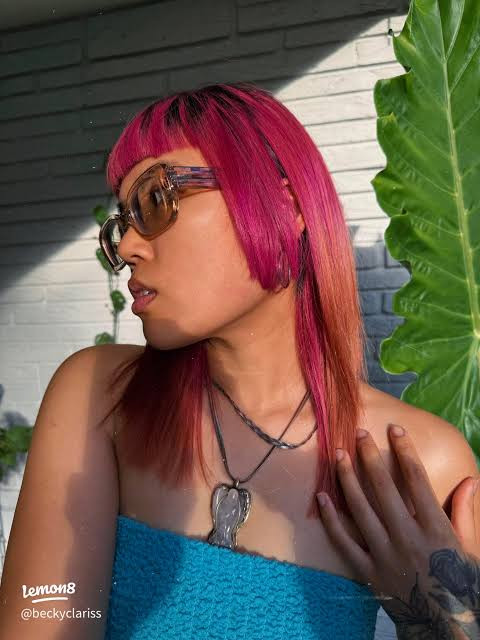Hime Cut With Pink Color Hime Cut With Pink Color — Fuchsia Hair
