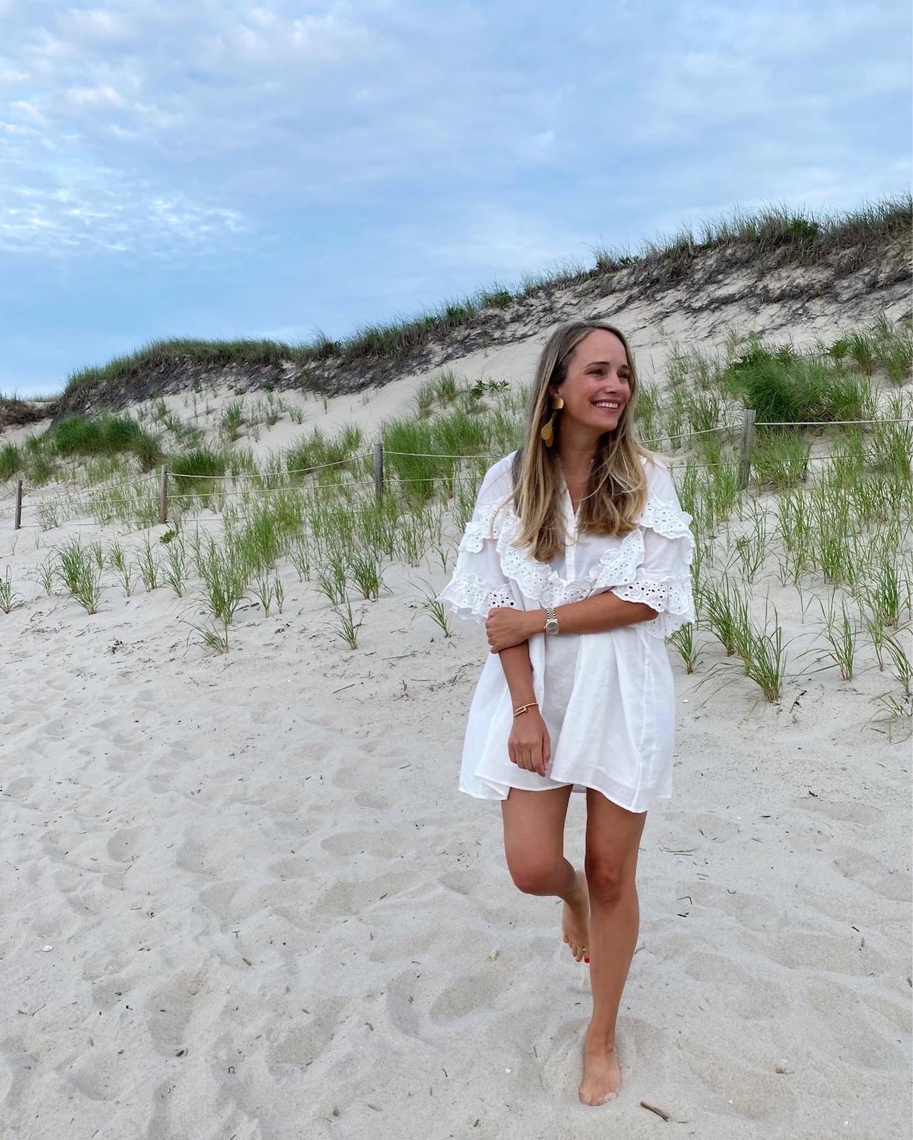White Eyelet Mini Dress with Ruffled Sleeves White Eyelet Mini Dress with Ruffled Sleeves — Cape Cod Outfits