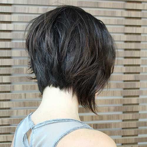Neck Textured Dark Brown Inverted Bob Neck Textured Dark Brown Inverted Bob