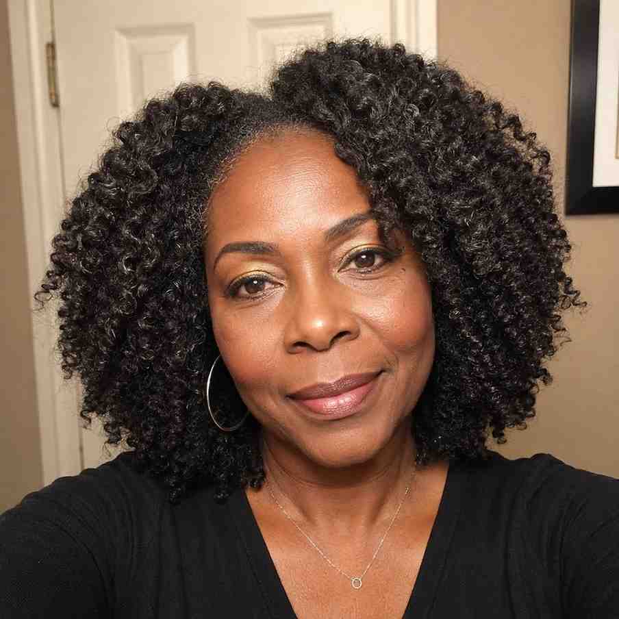 Collarbone Twist Out With Grey Streaks Collarbone Twist Out With Grey Streaks — Twist Hairstyles