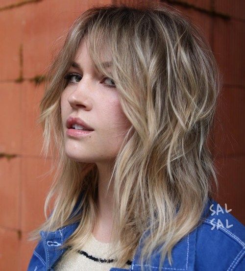 Dark Blonde Shag With Wispy Bangs Dark Blonde Shag With Wispy Bangs — Shag Haircut