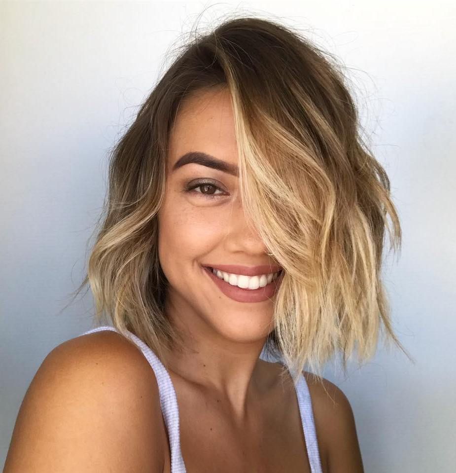 Dark Blonde To Light Blonde Balayage Bob Dark Blonde To Light Blonde Balayage Bob — Hair Color for Tan Skin