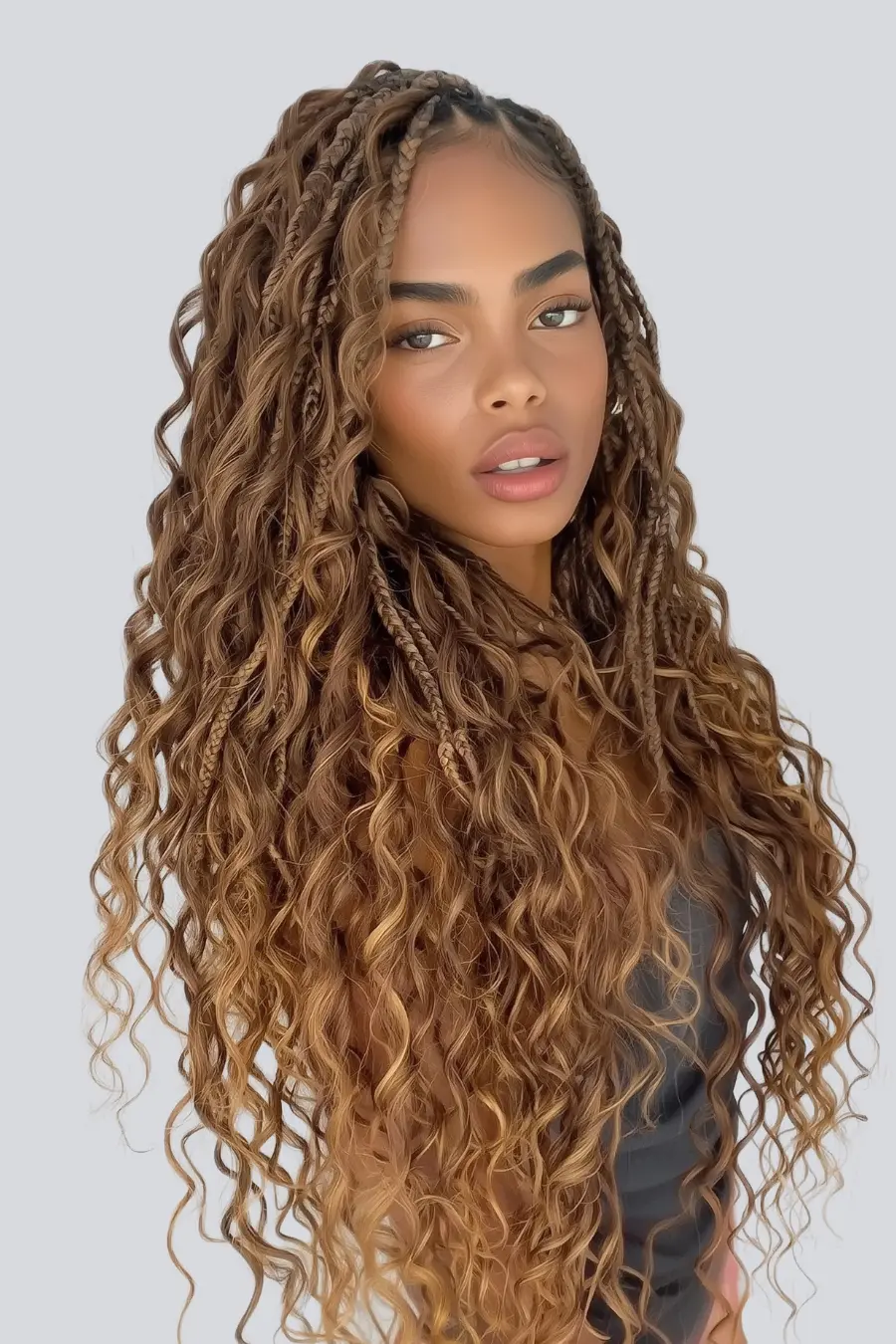 Modern Knotless Braids With Wavy Ends — Boho Braids