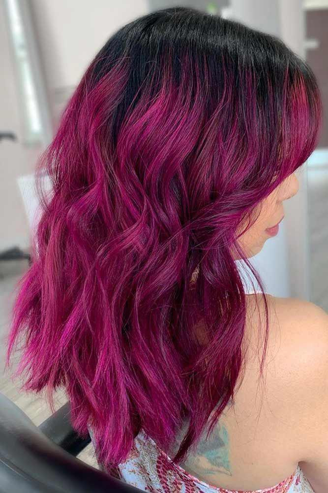 Shoulder Length Fuchsia Ombre Shoulder Length Fuchsia Ombre — Fuchsia Hair