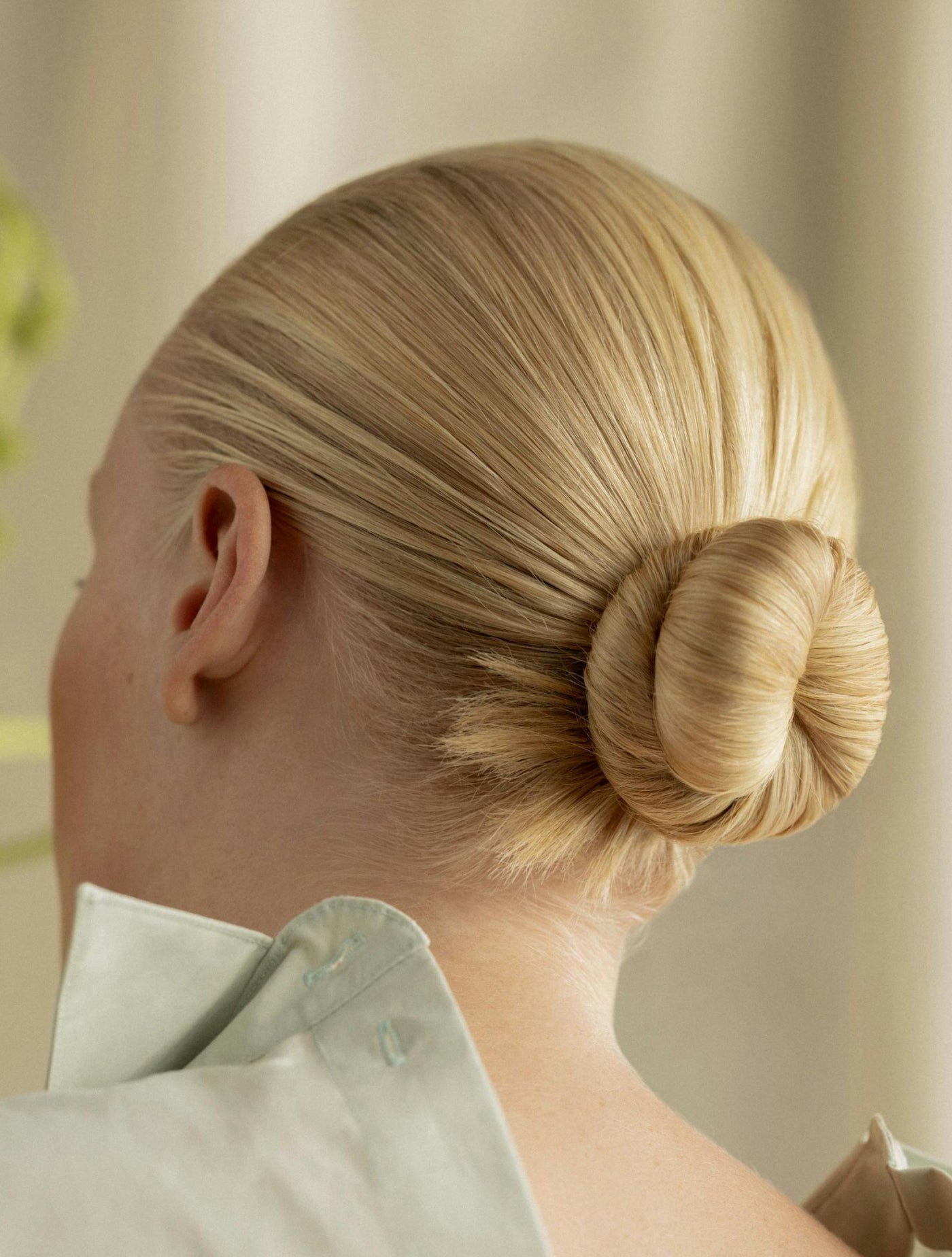 Blonde Collarbone Slicked Back Bun — Slick Back Bun