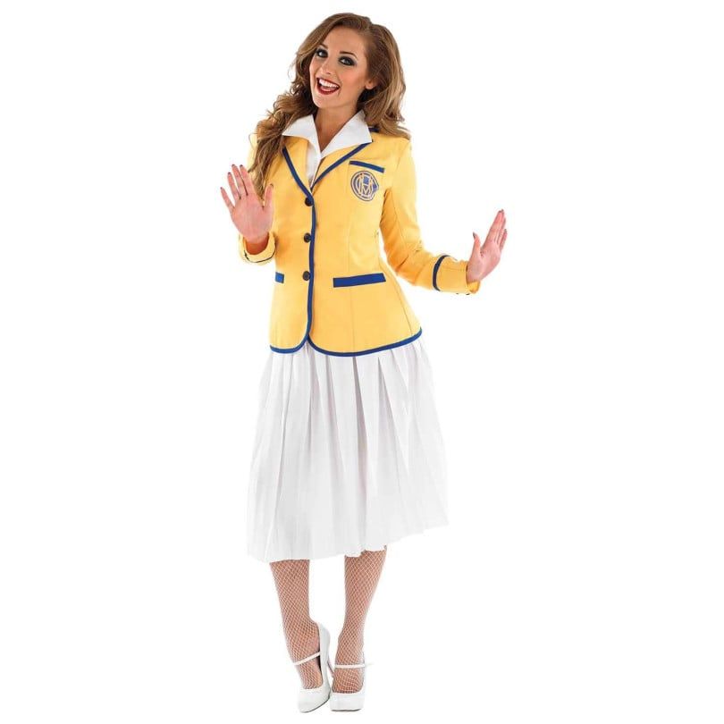 Yellow Blazer and Pleated Skirt for a Holiday Camp Hostess Yellow Blazer and Pleated Skirt for a Holiday Camp Hostess — Hostess Outfits
