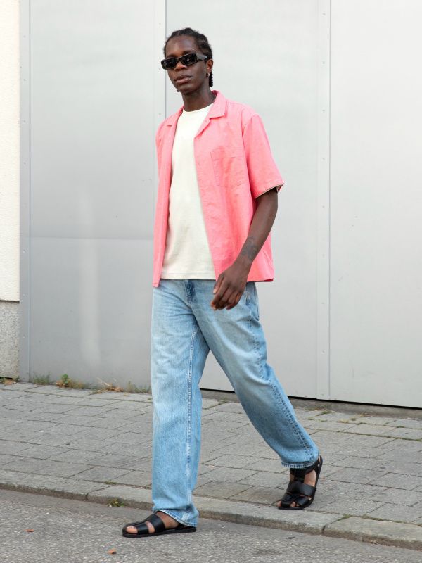 Pink Shirt Over White Top with Denim Pink Shirt Over White Top with Denim — Denim Shirt Outfits
