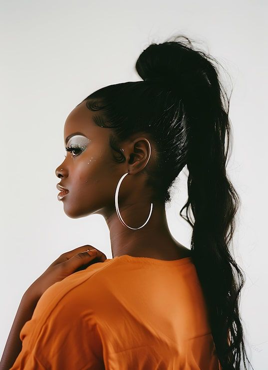 Mid-Back High Ponytail Wavy Texture — Natural Hair Ponytail