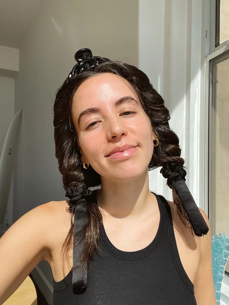 Dark Brown Collarbone Heatless Curls