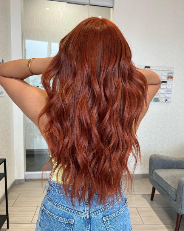 Long Fiery Copper Red Waves Long Fiery Copper Red Waves — Red Hair Over 50
