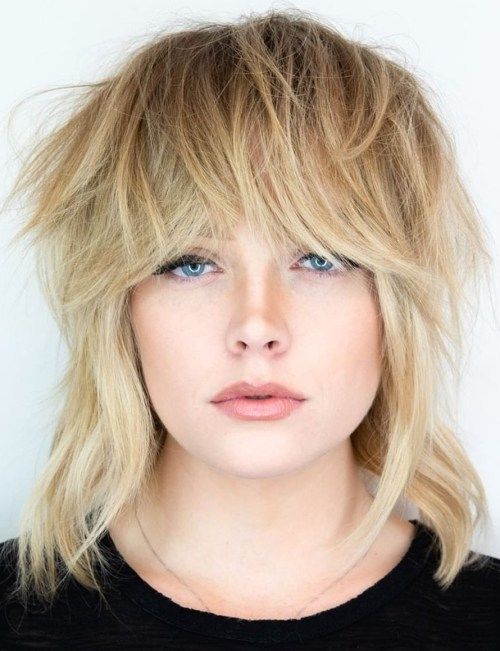 Blonde With Subtle Highlights Blonde Shoulder Length Wolf Cut — Wolf Cut for Straight Hair