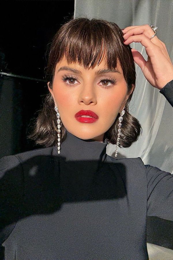 Dark Brown Bob With Micro Bangs Dark Brown Bob With Micro Bangs — Haircuts with Bangs