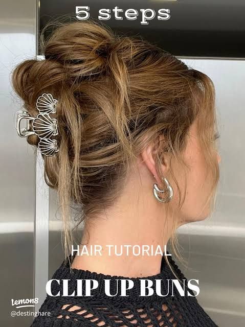 Messy Bun With Shell Clip — Claw Clip Hairstyles