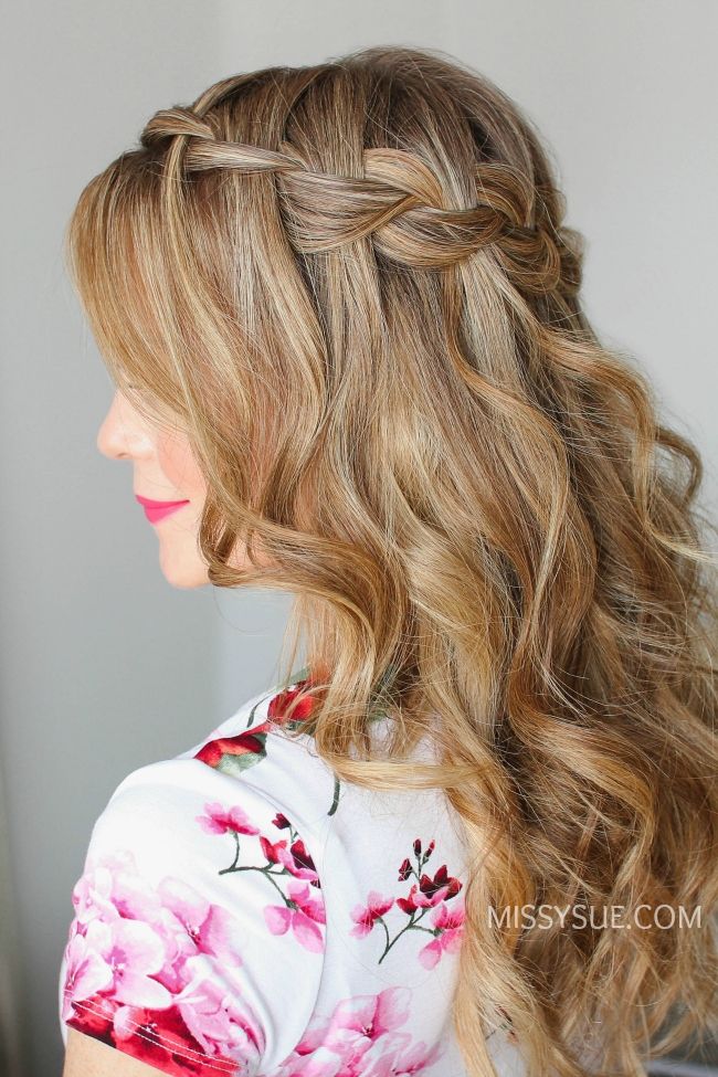 Braided Detail on Long Blonde Half-Up — Sweet 16 Hairstyles