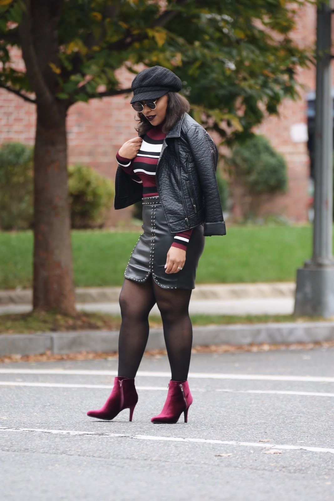 Leather Jacket and Mini Skirt for Edgy Style Leather Jacket and Mini Skirt for Edgy Style — Washington DC Outfits