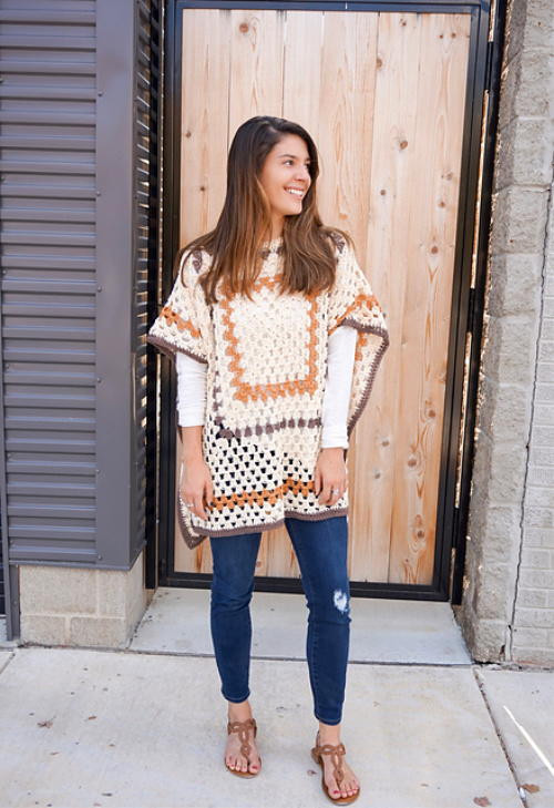 Crocheted Poncho for Cozy Casual Style — Sedona Outfits