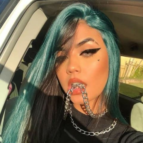 Side Part Gradient Turquoise — Turquoise Hair