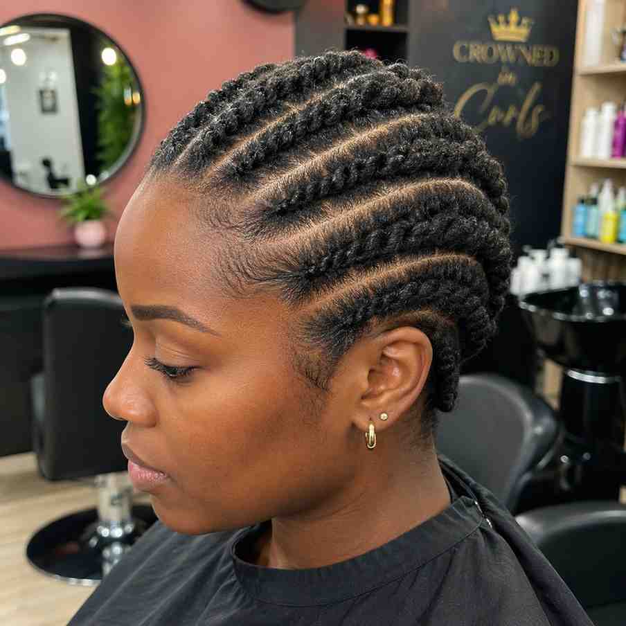 Neck-Length Flat Twists Pattern