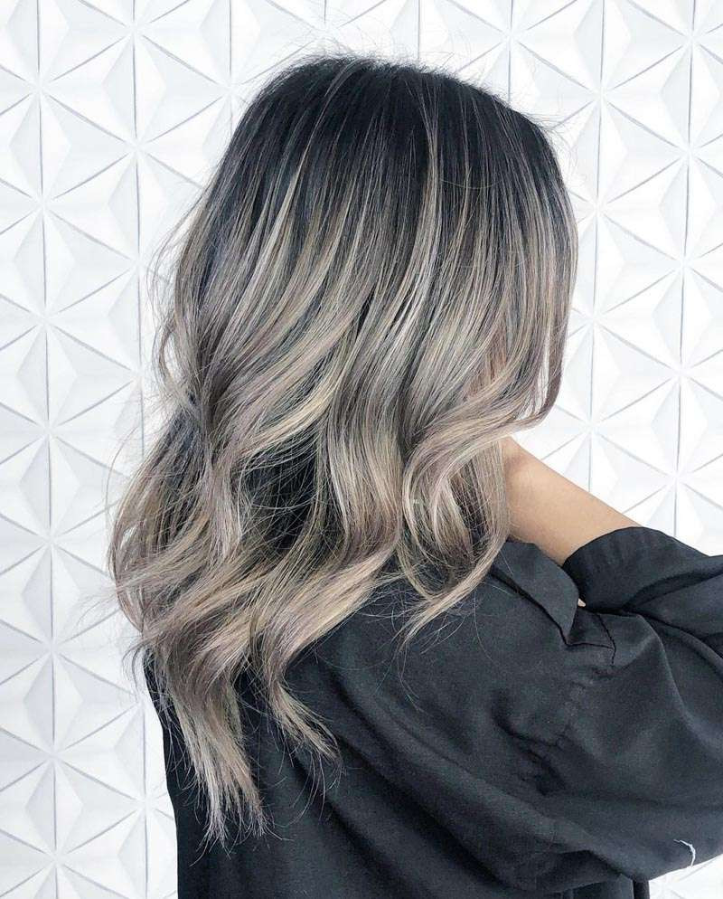 Ash Grey Base With Silver Highlights Visual Idea — Silver Hair